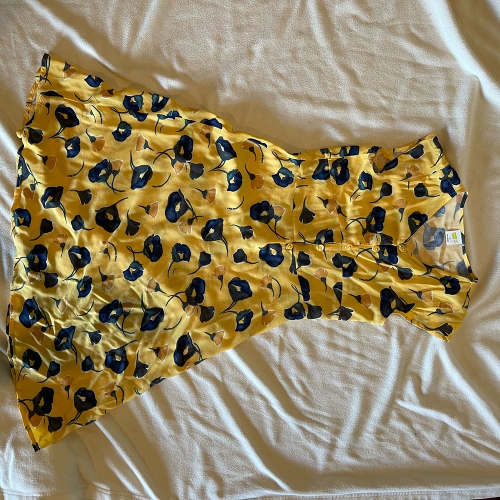 Crazy 8 youth girl size 7 blue and yellow dress EUC